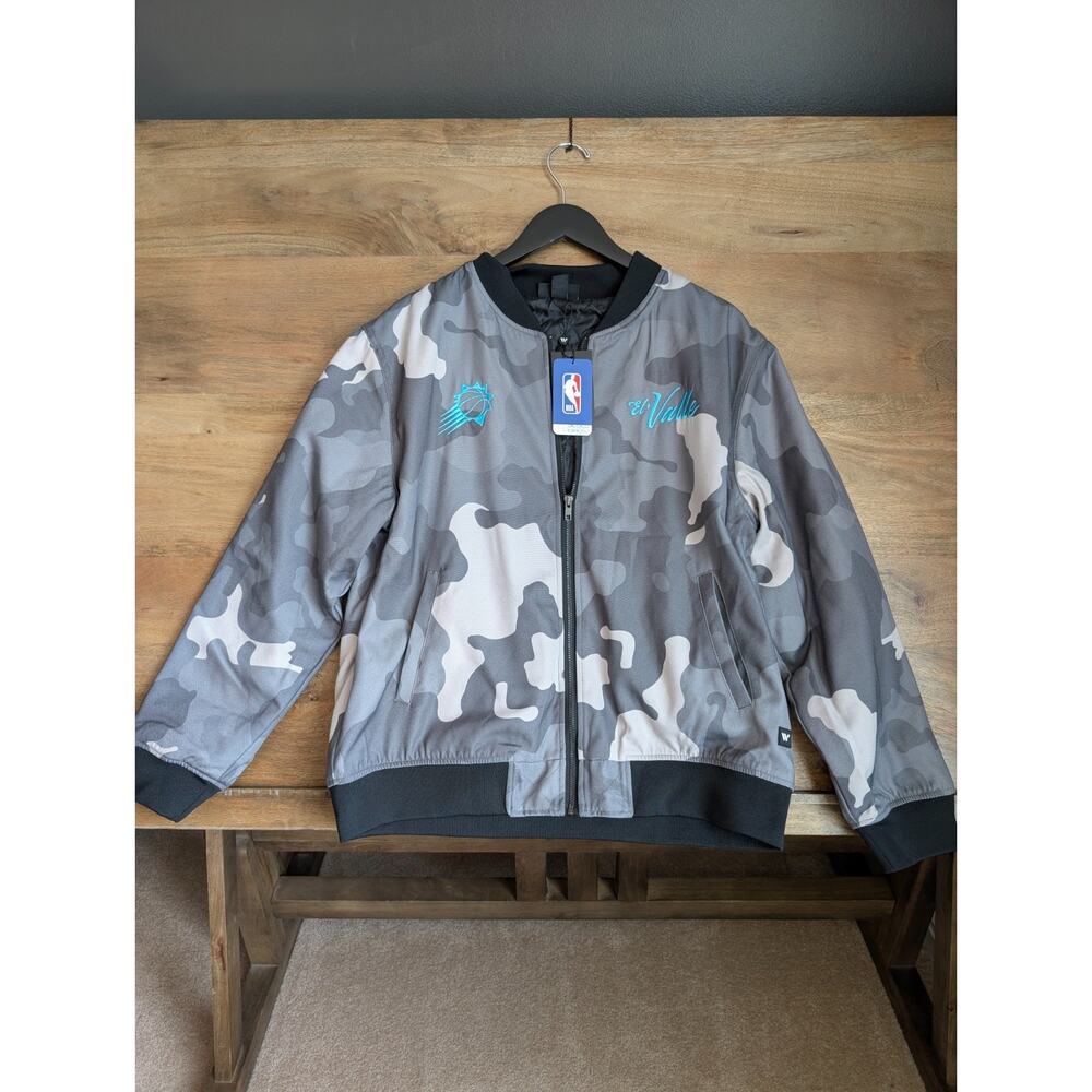 Phoenix Suns Jacket Mens Large Gray Camo The Wild Collective NBA Basketball NWT